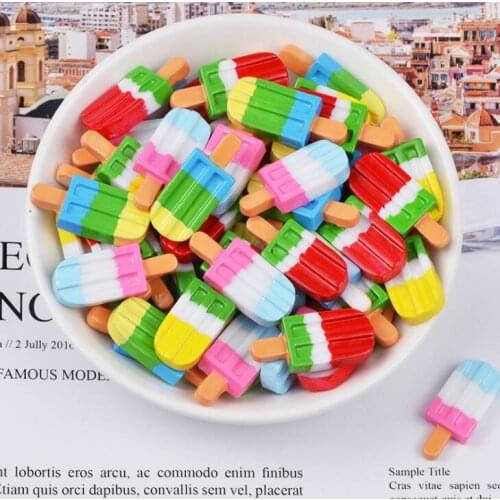 10pcs/lot Kawaii Food Resin Cabochon Ice Cream Resin Cabochons Scrapbooking Accessories DIY Decorative Craft