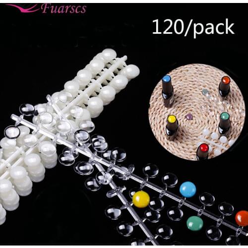 120pcs/set Nail Art Color Table Acrylic UV Gel Polish Color Display 12mm Round Coloring Swatches With Double-Sided Stickers