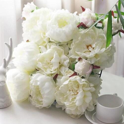 2PCS 14.5cm 17Tiered Petals Artificial Peony Flower Head DIY Wedding Bouquet Photography Background Flower Wall Home Party Decor