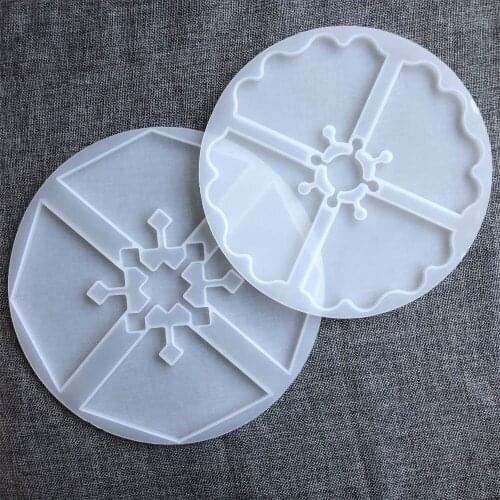 2 Pcs DIY Irregular Coaster Placemat Crystal Epoxy Mould Mirror Resin Pendant Making Coasters Gypsum Decoration Silicone Mould