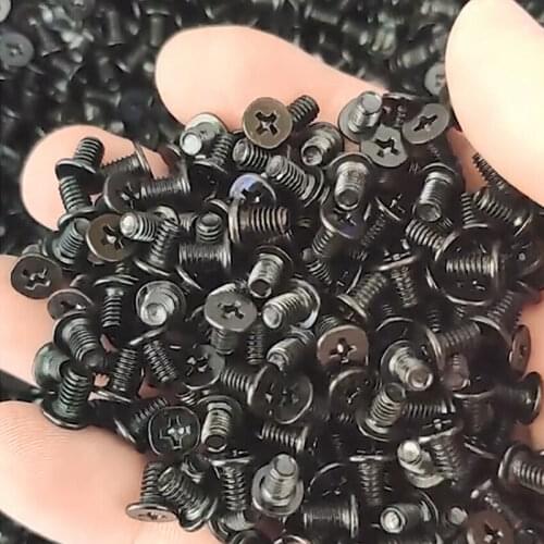 25PCS Black Carbon Steel Recessed Round Bolt M2.6 M3 M4 M5 Pan Head Cross Phillips Machine Screw