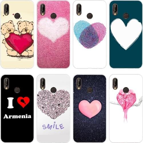 42H love art Soft Silicone Tpu Cover Case for huawei p 20 lite pro y6 2017 mate 10 lite