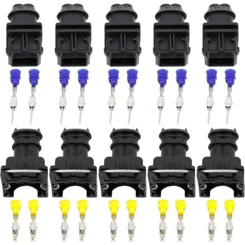 5 Sets 2 Pin AMP JPT Style 3.5mm Series 2 pin DJ7021B-3.5-11/21 Waterproof Female And Male Connector With Pins And Seal EV1 2P