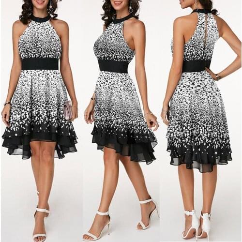 50% Hot Sales!!!Plus Size Fashion Lady Sleeveless Band Waist Layered Chiffon Evening Party Dress