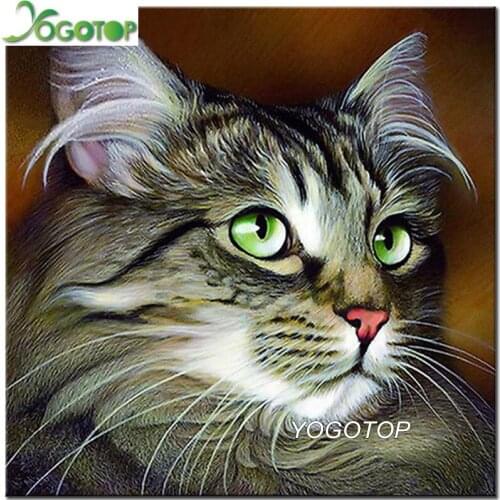 YOGOTOP Photo Custom Diamond Painting Cross Stitch Full Square Picture of Rhinestone"Animal Cat"DIY Mosaic Embroidery YY299