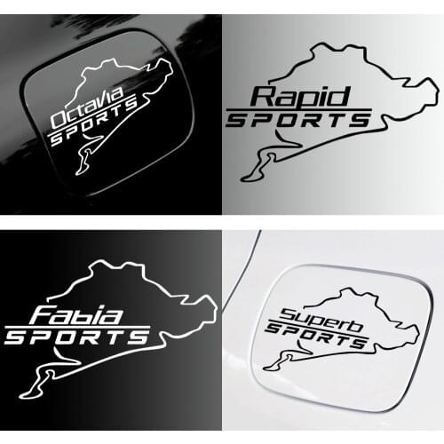 Car Styling NEW Fuel Tank Cap Stickers Body Modification Decal For skoda octavia Fabia rapid yeti superb Kodiaq Scala Kami