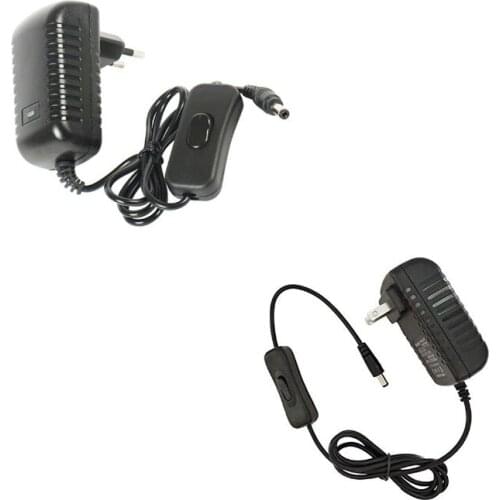 HuaXinV 12 Volt 2 A Power Adapter Supply AC to DC 1.35 mm X 3.5 mm Plug 12V 2 Amp Power Supply Wall Plug Extra switch