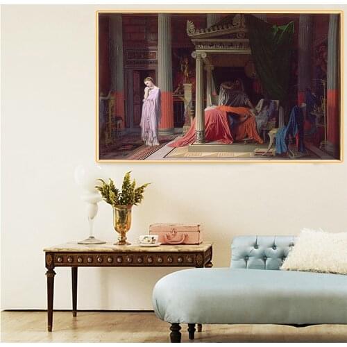Citon Ingres《Antiochus and Stratonice》Canvas Oil Painting World Famous Artwork Poster Picture Modern Wall Decor Home Decoration