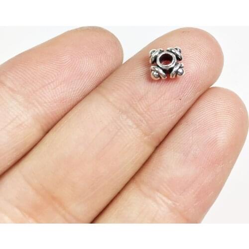 Eruifa 50pcs 6mm small Spacer Beads necklace,earring bracelet jewelry DIY handmade Burnished silver