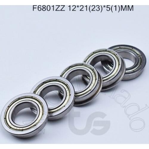 F6801ZZ 12*21(23)*5(1)MM R6801 Flange bearing metal sealed ABEC-5 chrome steel bearings