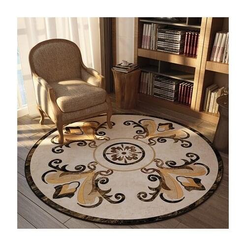 Classic European Style Round Carpet Bedroom Living Room Sofa Piano Non-Slip Floor Mat