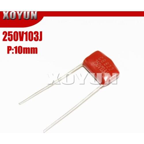 10pcs/lot CBB 250V103J 10N Pitch 10MM 103J 250V CBB Polypropylene film capacitor