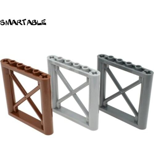 Smartable MOC Fence 1x6x5 Frame Parts Building Blocks Toys For Kids Creative Compatible Major Brands City 64448 12pcs/lot