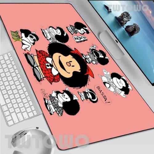 Mafalda Hot Sell Computer Mouse Pad Gamer Anime Cartoon Anti-slip Art Natural Rubber Carpet Office Decoration Keyboard Pad