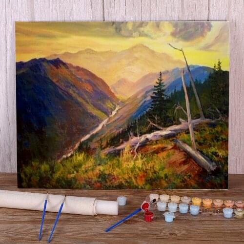 Landscape After Rain DIY Painting By Numbers Kit Oil Paints 40*50 Canvas Pictures Wall Paintings Children Wholesale Drawing