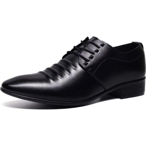 Mazefeng Brand Luxury Italian Style Retro Men Leather Dress Formal Business Oxfords Black Shoes Mens Party Shoes Big Size 38-48