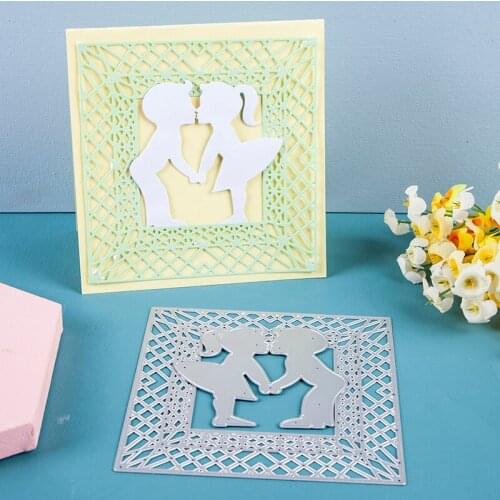 Metal cutting dies boy girl kiss frame cut die mold decoration Scrapbook paper craft knife mould blade punch stencils dies
