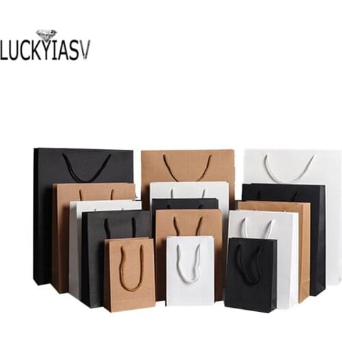 Whoilesale Blank Kraft Paper Bag Spot Wholesale Clothing Advertising Shopping Tote Bags Custom Gift Bags Custom Logo Jewelry Bag