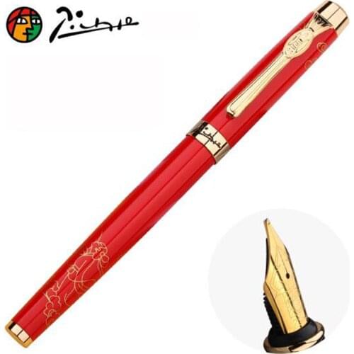 Picasso 933 Top Quality Pimio Avignon Fountain Pen Red Luxury Iridium Fine Nib Gift Box Optional Fit Office & School Writing