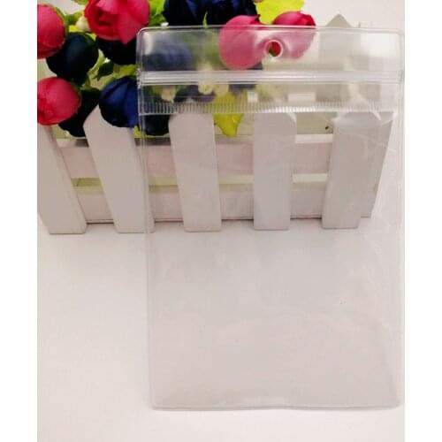 50pcs RUIHAOYU Transparent PVC Reclosable Ziplock Bag Soft Plastic Gifts Bags&Pouches Gift Jewelry Packaging Bag With Hang Hole