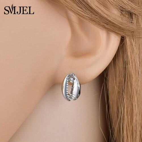 Cowrie Shell Stud Earrings Boho Ocean Beach Sea Shell Pendant Earings for Women Girls Brincos Statement Jewelry Fashion gifts