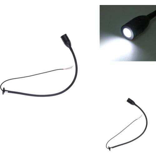 2 Pieces 12V 3W Boat LED Reading Lights Adjustable Interior Desk Lamp Black