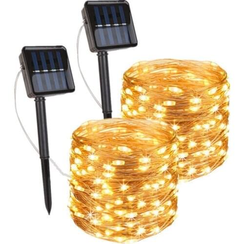 LED Solar Light Outdoor Waterproof Fairy Lights Garland String Lights Christmas Party Garden Solar Lamp Decoration 7/12/22M