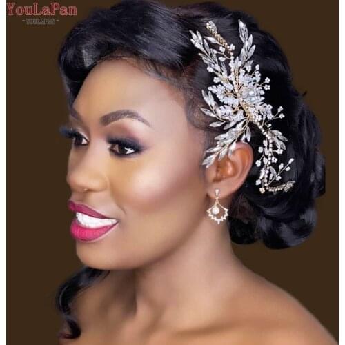 TOPQUEEN HP277 Bling Headband for Women Golden Rhinestone Hair Piece Bridal Tiaras for Wedding Hair Jewelry Bridal Hair Tiara