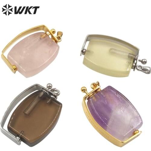 WT-P1504 Hotsales gorgeous lux stainless steel metal setting stone perfume bottle for women gift
