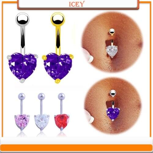 Human body piercing Peach Heart Navel Ring Navel button online small amount
