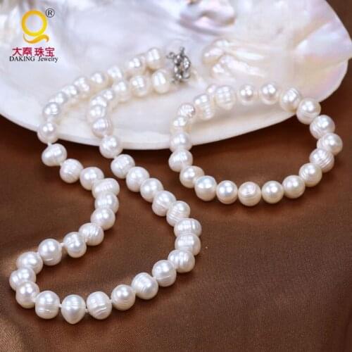 100% real natural freshwater pearl jewelry for women necklace and bracelet charm accessaries gift jewelry sets vintage design