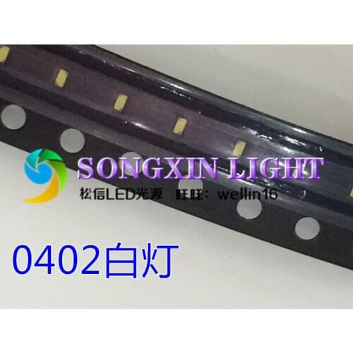 100PCS 0402 LED light-emitting diode smd 0402 white 0402 SMD LED 1.0*0.5*0.4MM 1005 super bright 6000-8000K
