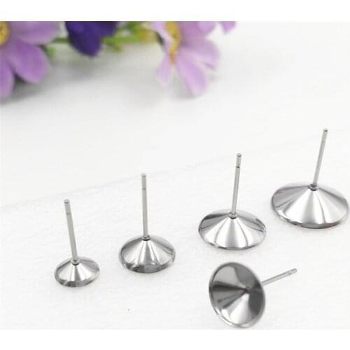 100pcs 316L STAINLESS STEEL Earrings Back Earpins DIY Earring Findings DIY Jewelry Making Accessories 4 Sizes Available