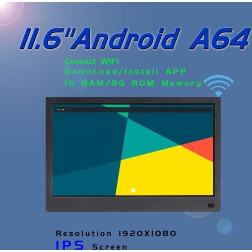 11.6 inch IPS WIFI Android 6.0 support Mouse download install App 1920x1080 digital photo frame advertising machine 1+8G Memory