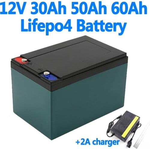 12V 30Ah 50Ah 60Ah LiFePO4 Lithium iron Phosphate Battery Pack with BMS for ebike car Boat trolling motor RV Solar Energy Yacht