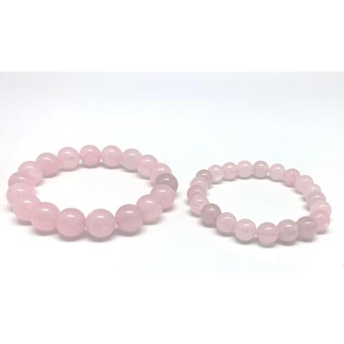 2021 Pink Color Natural Stone Stretch Bracelet Elastic Cord Pulseras Jewelry Beads Lovers Woman Gift 6MM 8MM