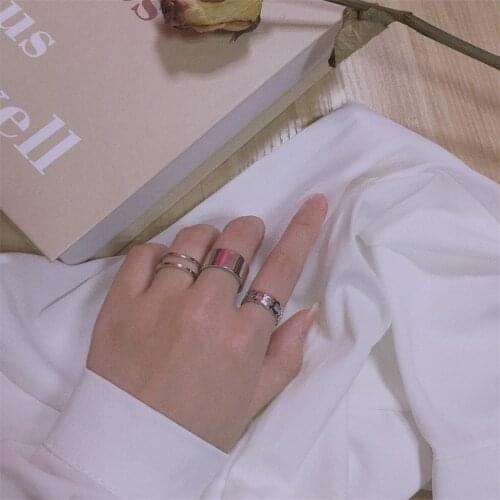 3Pcs/set for Women Simple Punk Tail Ring Wide Opening Adjustable Thick Finger Ring Twist Lock Fashion Wedding Ring Jewelry Gifts