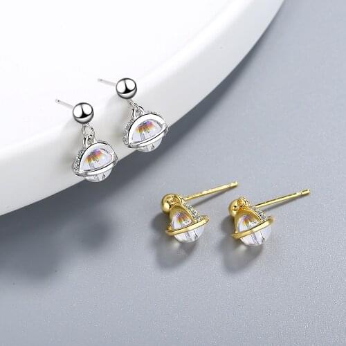 Free Shipping Fashion Sterling Silver Earrings Simple Ball Earrings Zircon Earrings Womens Jewelry Wholesale