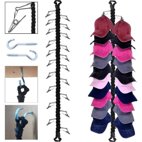 Storage Chain Cap Organizer hat Rack Caps Holder Wall Mounted / Ceiling Mounted