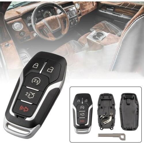 5 Buttons Remote Smart Car Key Fob Shell Case for Ford Explorer Fusion Edge Mustang F150 F250 2017 2018 Car Key Shell Cover