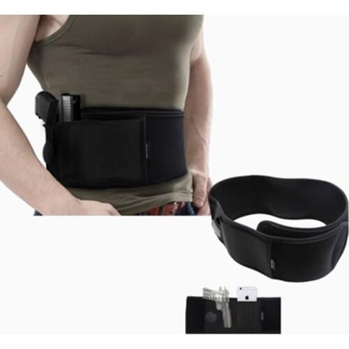 Black Ultimate Concealed Belly Holster Waist Band Gun Holster Airsoft Handgun Waist Rig Strap For Pistol Gun hidden Carry