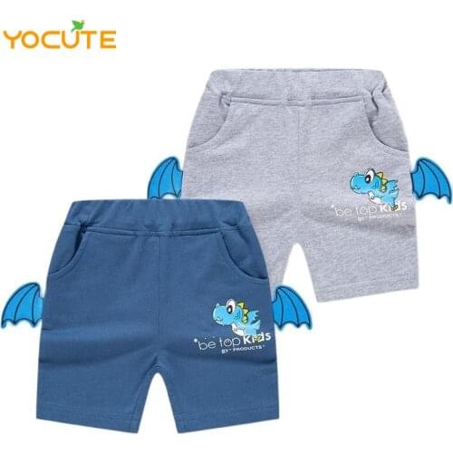 Childrens Clothing Boys Pants 2021 Summer New Soft Cotton Shorts Fashion Cartoon Dinosaur Printing Child Clothes For Teens 2-8y