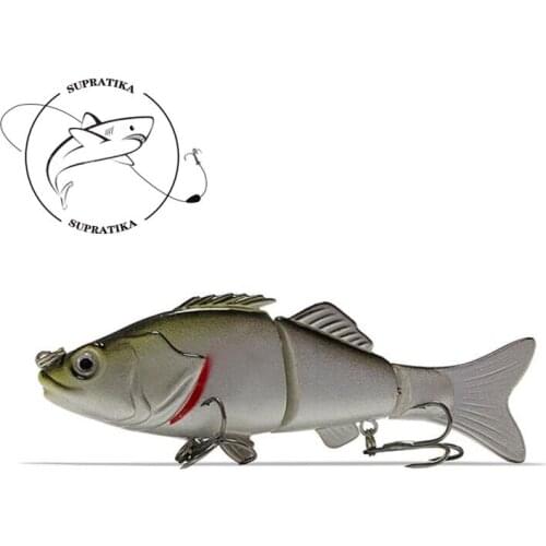 Artificial Multi-section Plastic Fishing Lures 18G/10CM Bionic Sinking Wobbler 2-Segment Hard Fishing Bait Sea Bass 6# Hooks