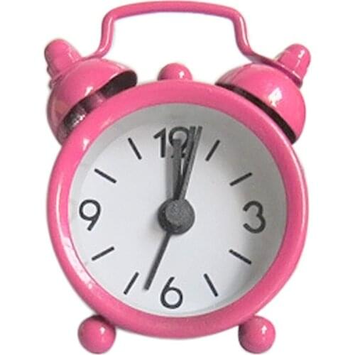 Hot Mini Alarm Clock Electronic Round Number Double Bell Desk Table Digital Quartz Clock Home Decoration Retro Portable Adapdesk