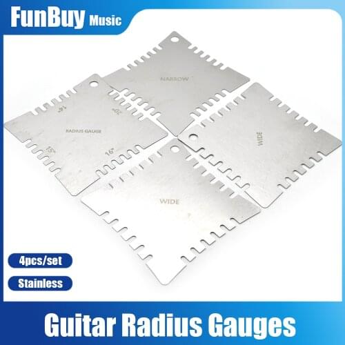 Guitar Notched Radius Gauges for Measuring Fingerboard Radius Guita Repairing Tool for Luthier Pack of 4pcs