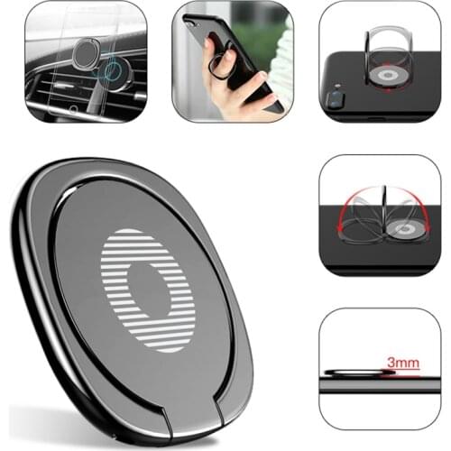Metal Plate Magnetic Disk Cell Phone Holder Phone Ring Stand 360 Degree Rotate For Car Mount Stand Magnetic Mobile Phone Holder