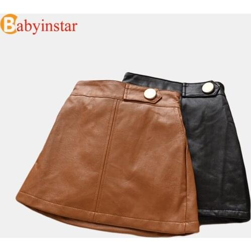 Fashion PU Leather Skirts for Girls Toddler Childrens Fashion Clothes Girls Tight Hip Skirts Kids Skirts for Girls