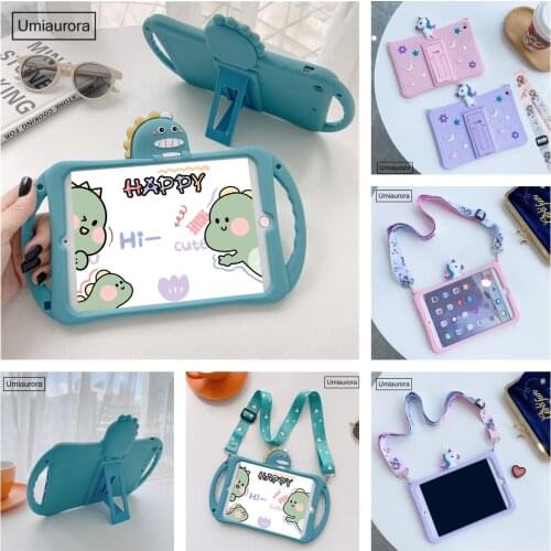 Cartoon Kids Silicon Tablet Case For Samsung Tab S6 Lite A7 10.4 SM-P615 SM-T505 SM T500 T505 A 8.0 2019 T295 T290 Cover + Strap