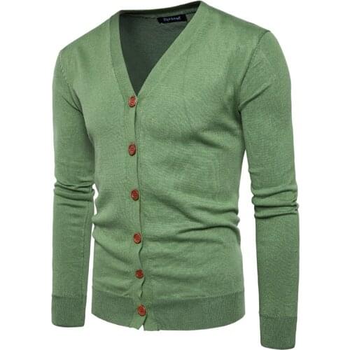 2019 New Men Button Cardigans Sweaters Casual Men Solid Pullover V Collar Thick Cashmere Sweater Outerwear Clothing EU/US Size