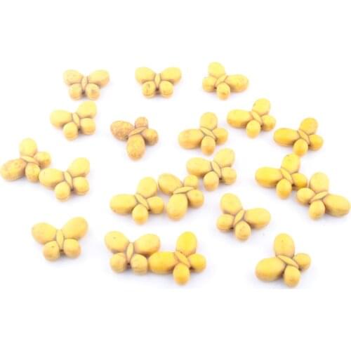 Wholesale 40Pcs Yellow Beads Turquoises Howlite Gem Stone Butterfly 20x15mm Beaded Strand For Jewelry Making QG3428